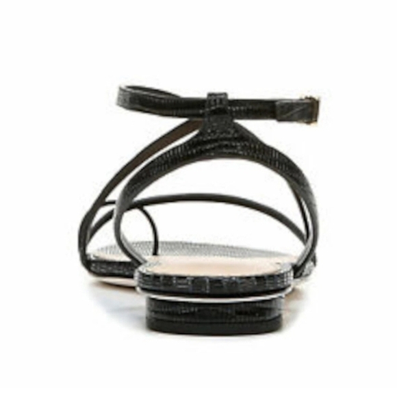 Via Spiga Calandre Black Croc Embossed Leather Mediterranean Sandal Sz 6 NWT - Picture 3 of 12